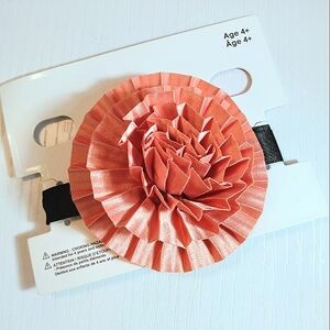Kids pink/ light coral floral choker. Polyester and iron. Ages 4+. NWT